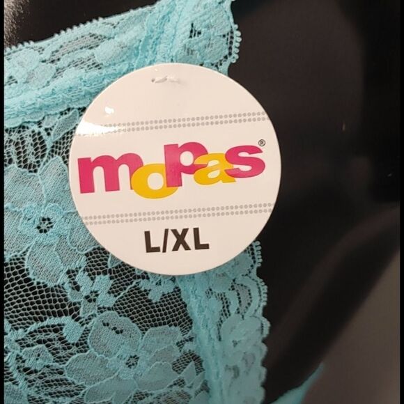 LADIES TURQUOUSE SEXY SHEAR SEE THROUGH TOP L-XL - Picture 3 of 5